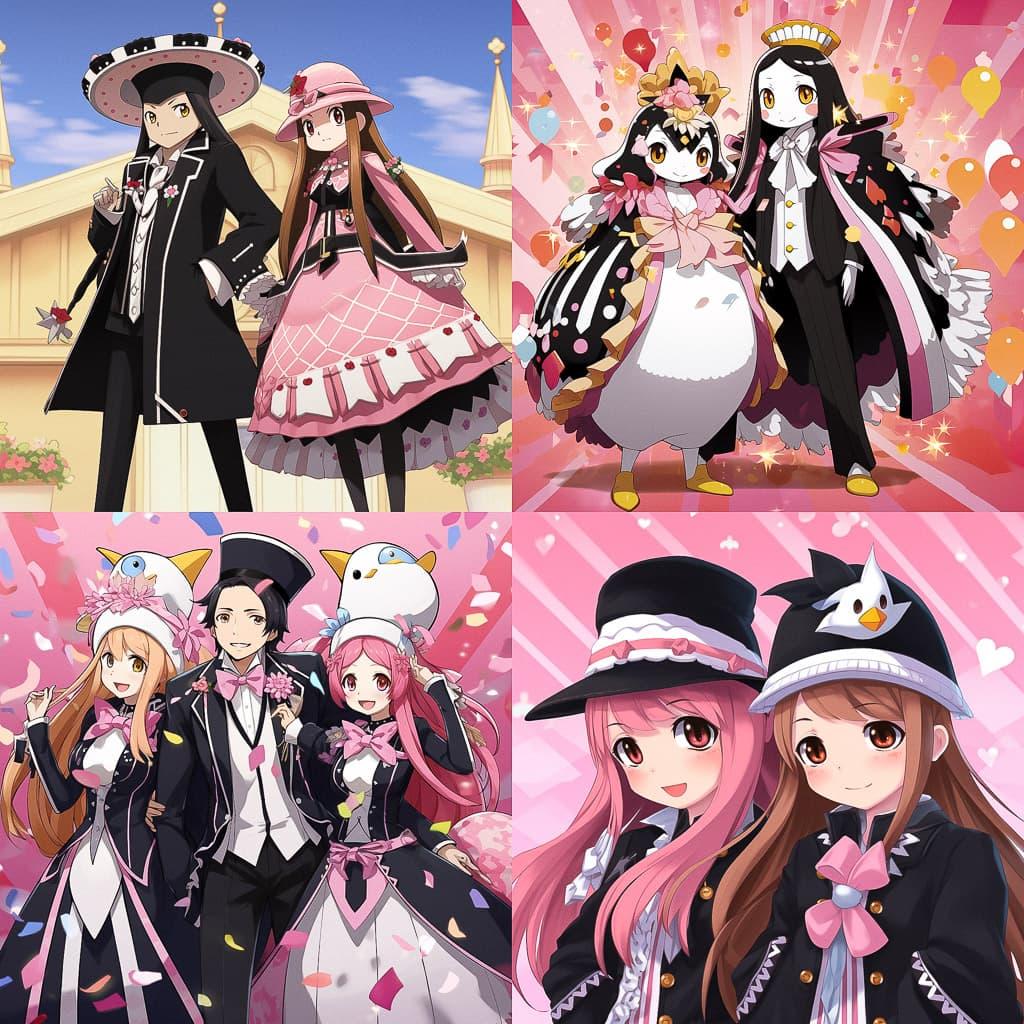 Mawaru Penguindrum style, Midjourney V5.2, render 1 of 4