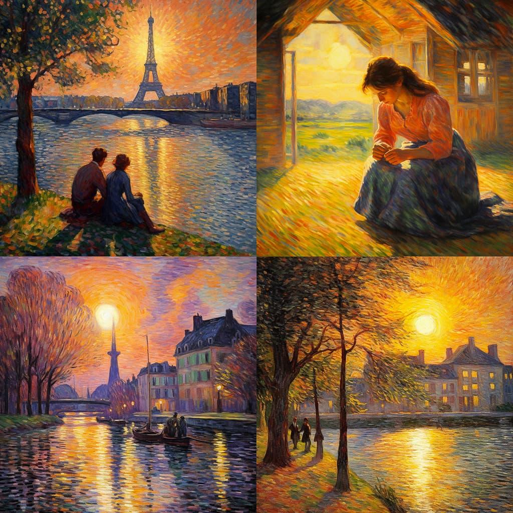 Maximilien Luce style, Midjourney V5.2, render 1 of 4