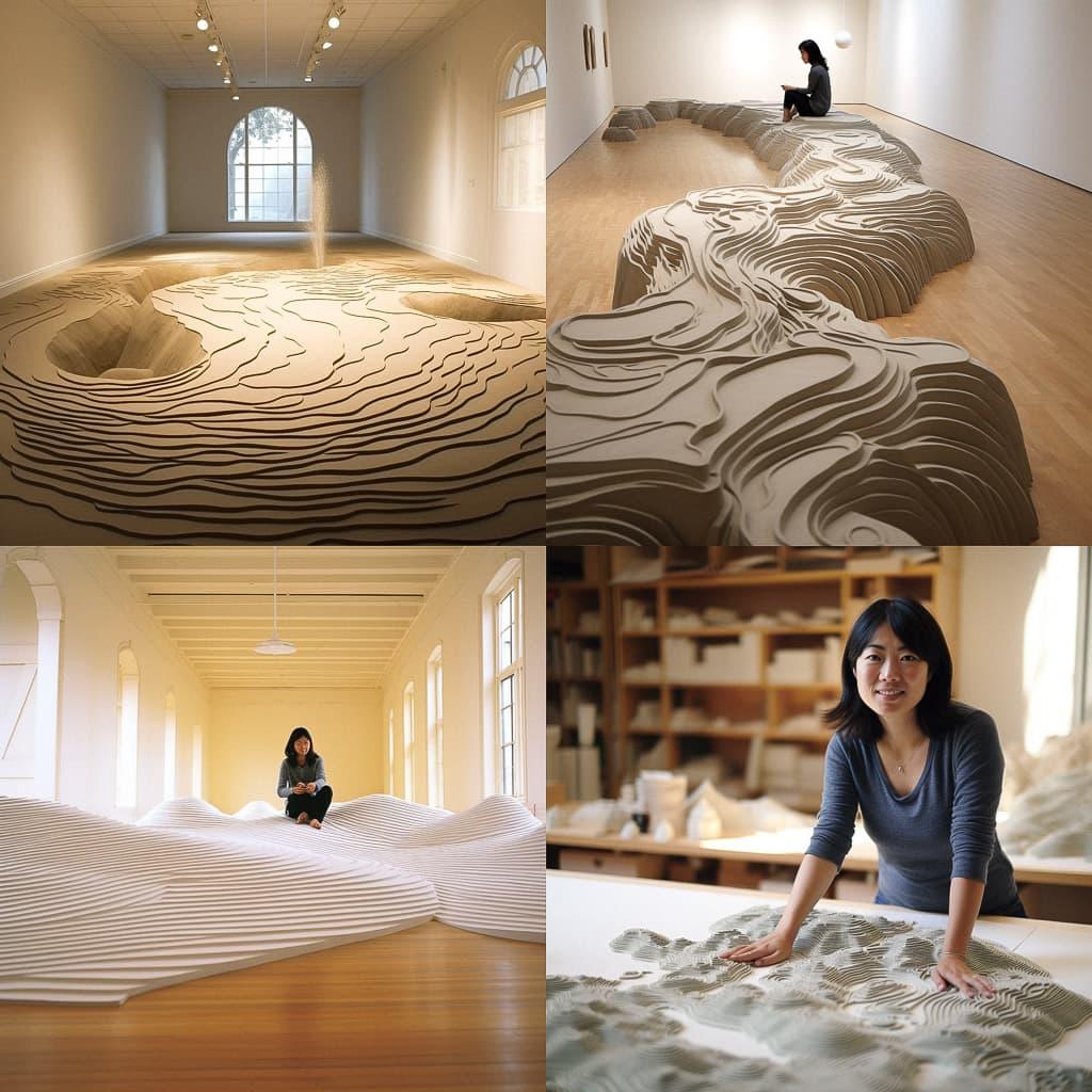 Maya Lin style, Midjourney V5.2, render 1 of 4