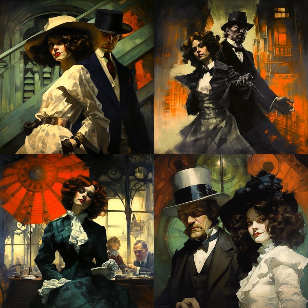 Mead Schaeffer style, Midjourney V5.2, render 1 of 4