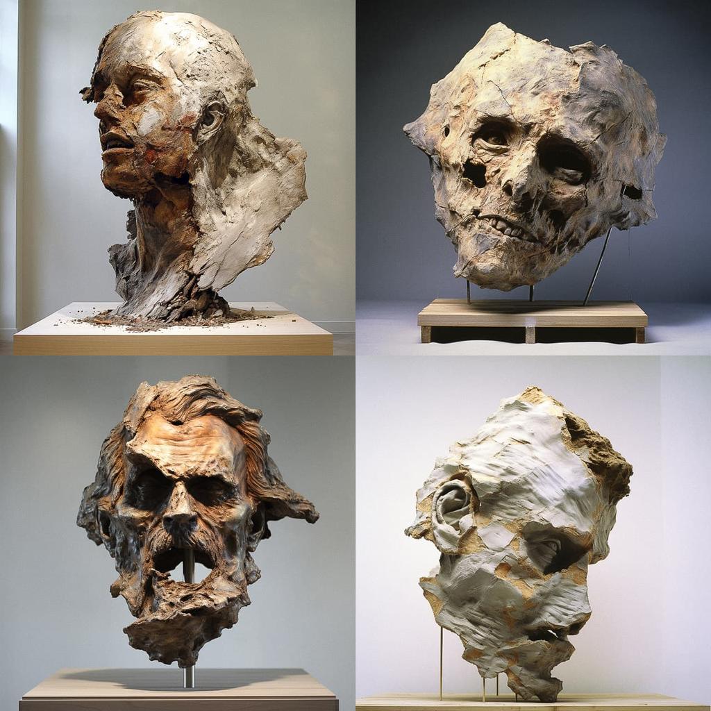 Medardo Rosso style, Midjourney V5.2, render 1 of 4