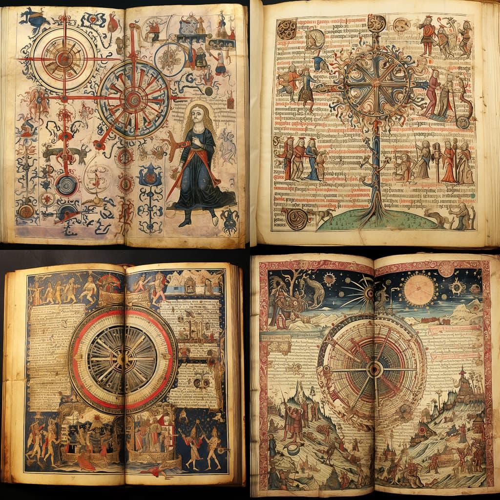 Medieval Codex style, Midjourney V5.2, render 1 of 4