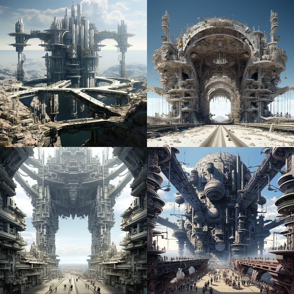 Megastructure style, Midjourney V5.2, render 1 of 4