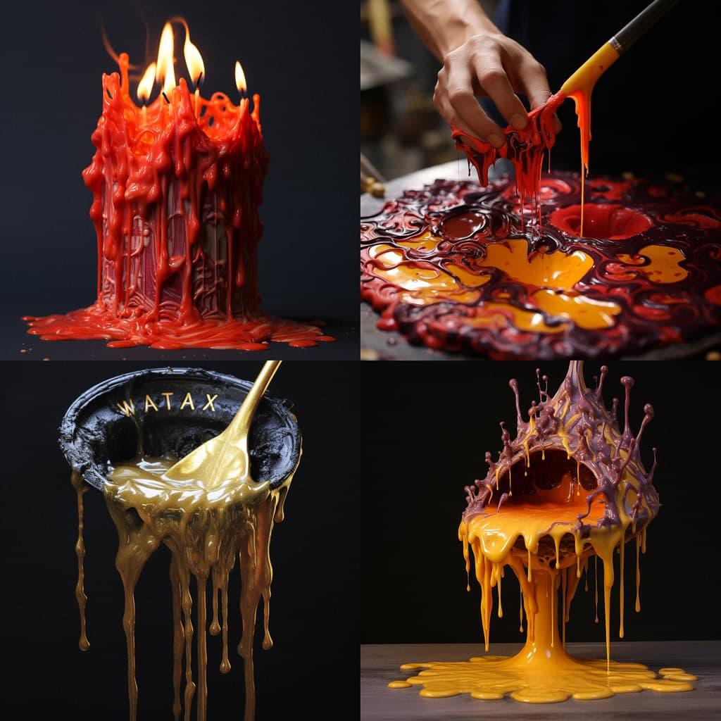 Melting wax style, Midjourney V5.2, render 1 of 4