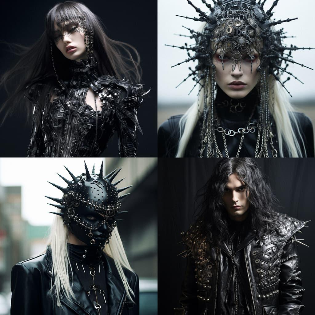 Metalhead fashion style, Midjourney V5.2, render 1 of 4