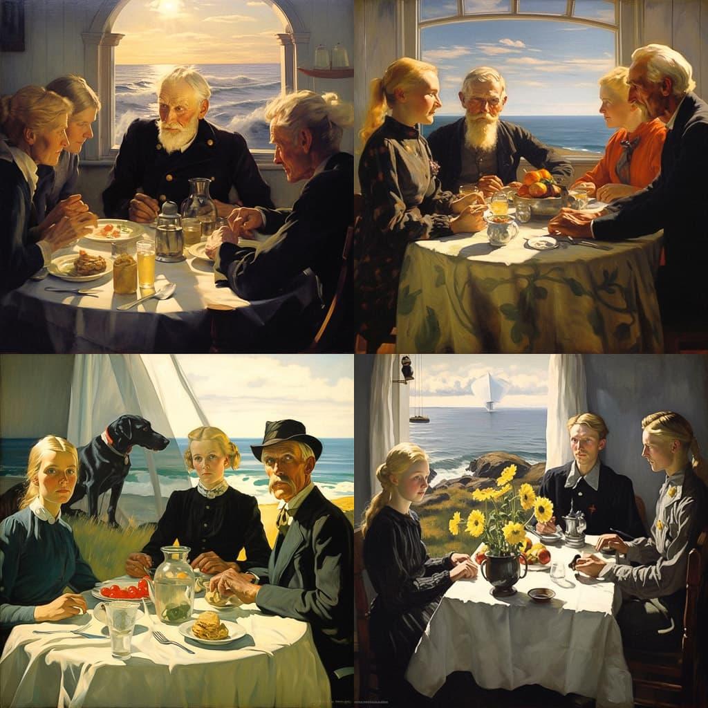 Michael Ancher style, Midjourney V5.2, render 1 of 4
