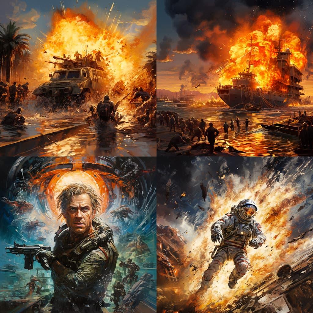 Michael Bay style, Midjourney V5.2, render 1 of 4