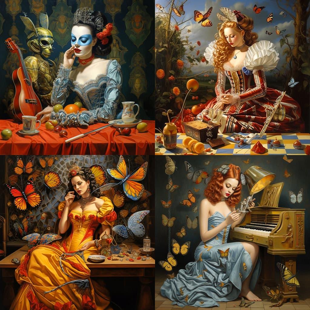 Michael Cheval style, Midjourney V5.2, render 1 of 4
