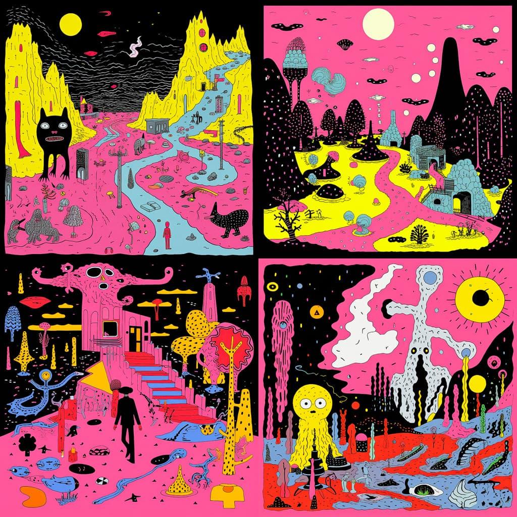 Michael DeForge style, Midjourney V5.2, render 1 of 4