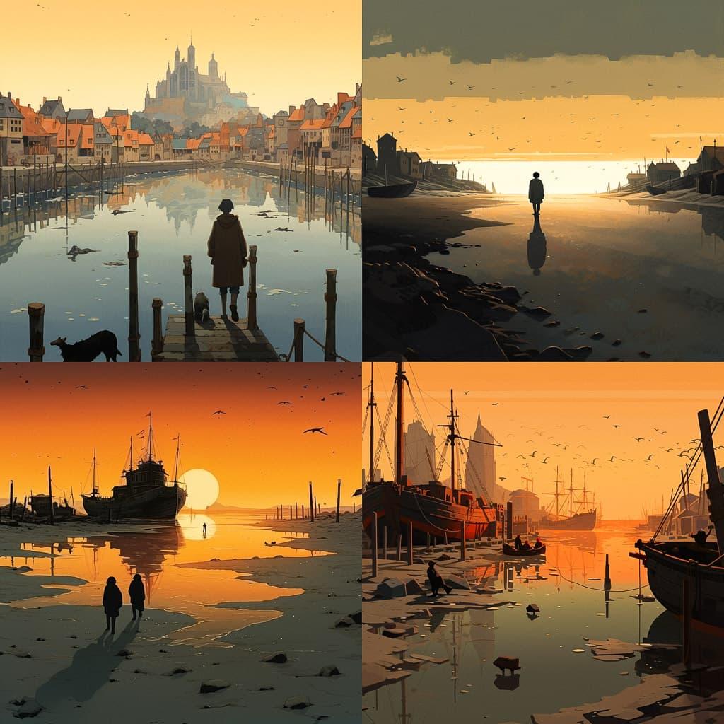 Michael Dudok de Wit style, Midjourney V5.2, render 1 of 4