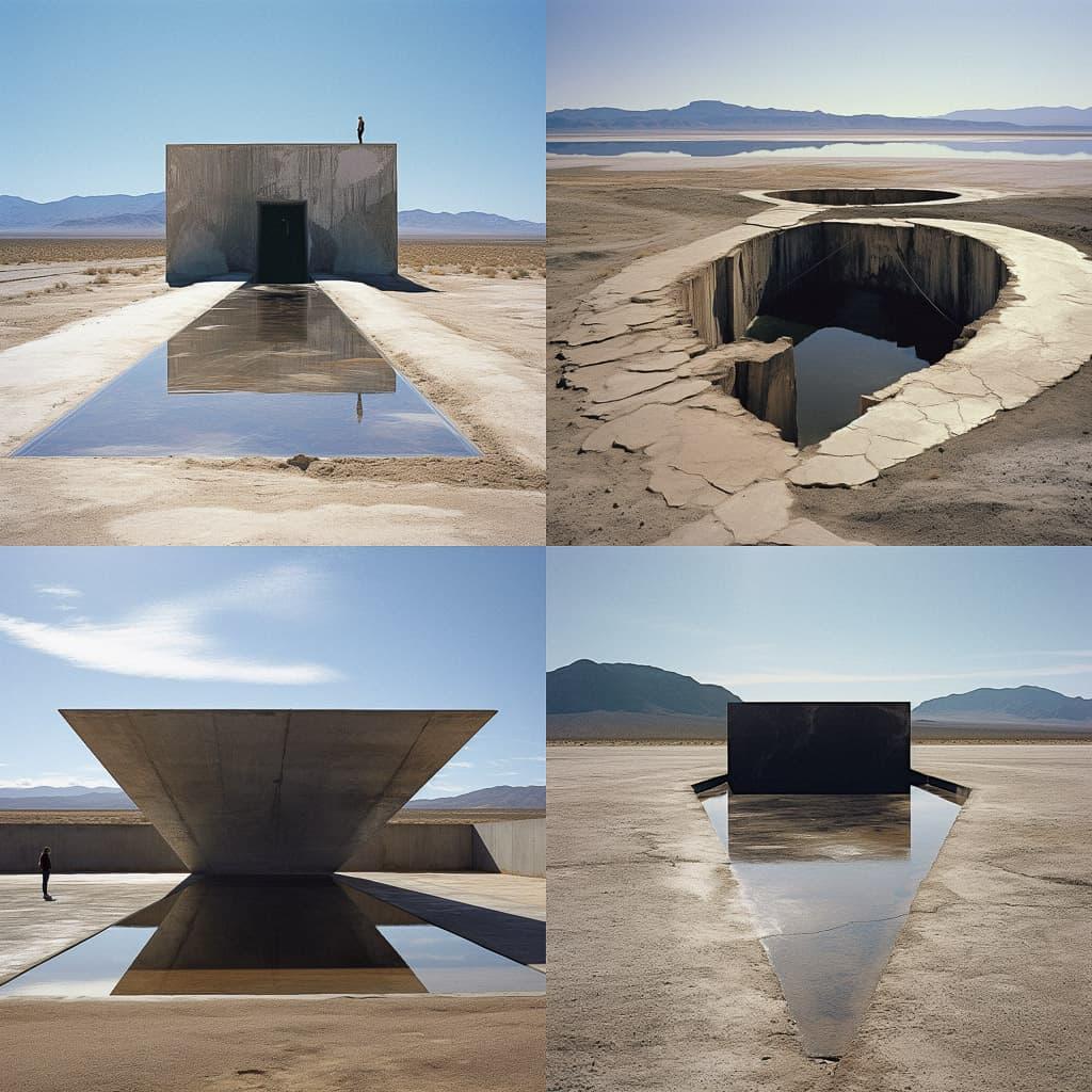 Michael Heizer style, Midjourney V5.2, render 1 of 4