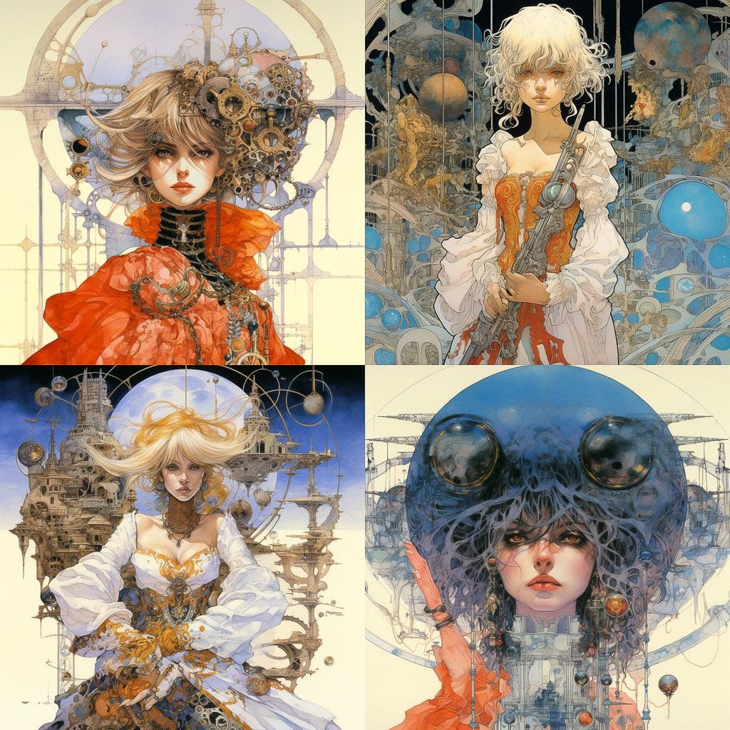 Michael Kaluta style, Midjourney V5.2, render 1 of 4