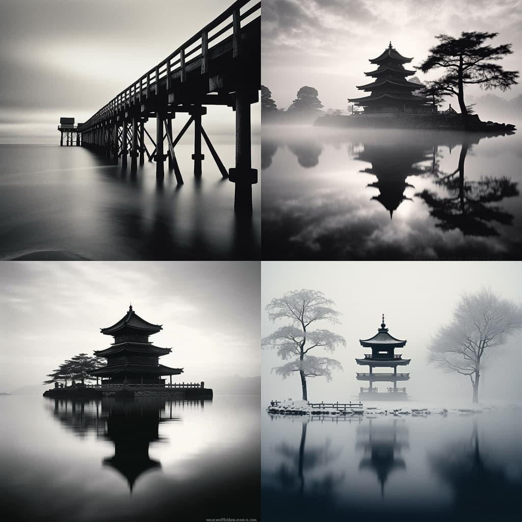 Michael Kenna style, Midjourney V5.2, render 1 of 4