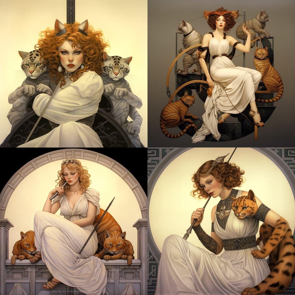 Michael Parkes style, Midjourney V5.2, render 1 of 4