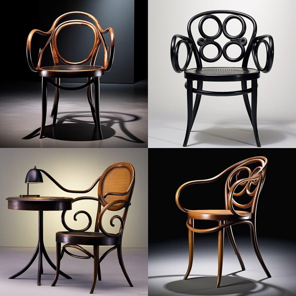 Michael Thonet style, Midjourney V5.2, render 1 of 4