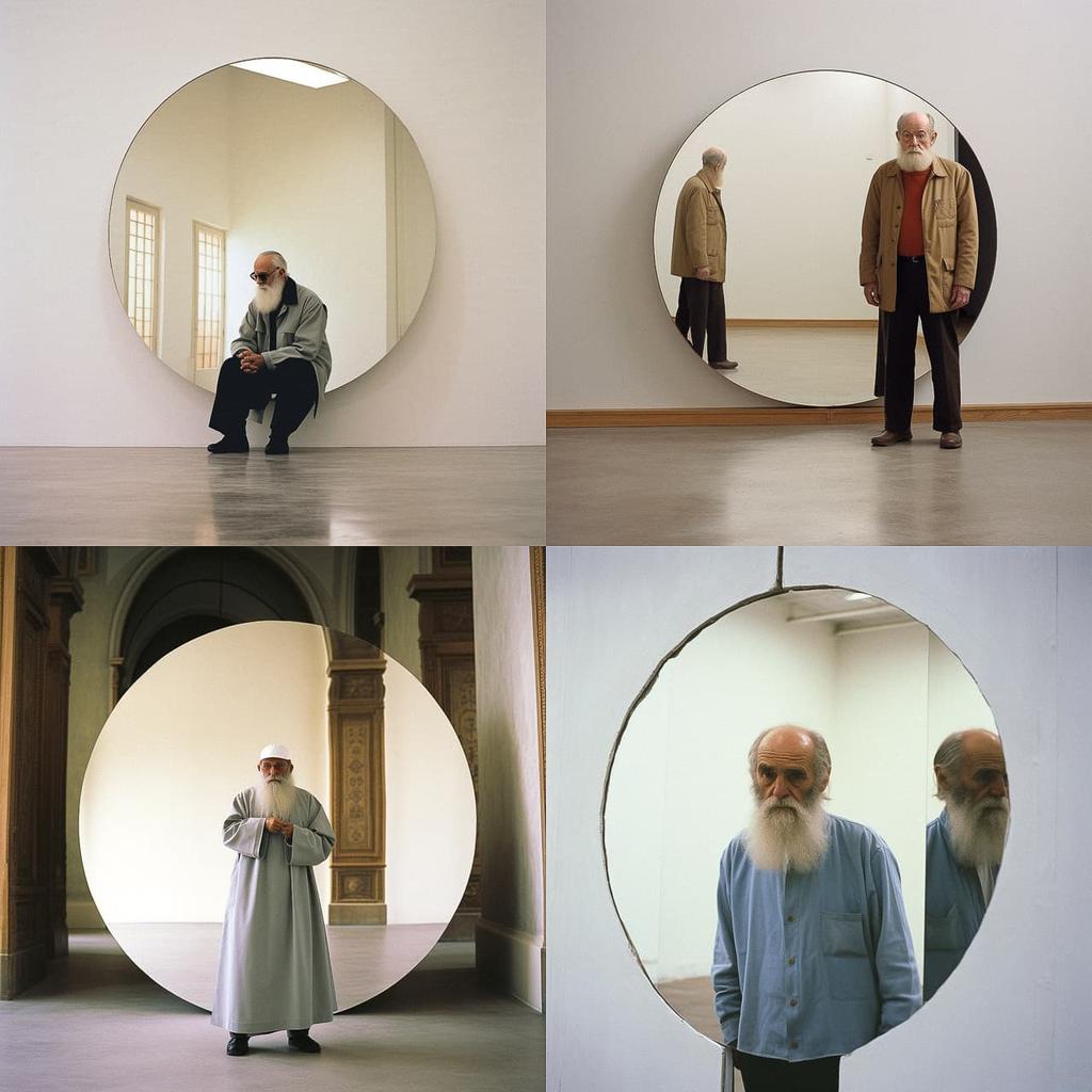 Michelangelo Pistoletto style, Midjourney V5.2, render 1 of 4