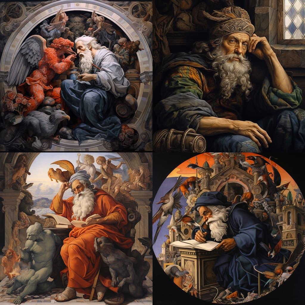 Michelangelo style, Midjourney V5.2, render 1 of 4