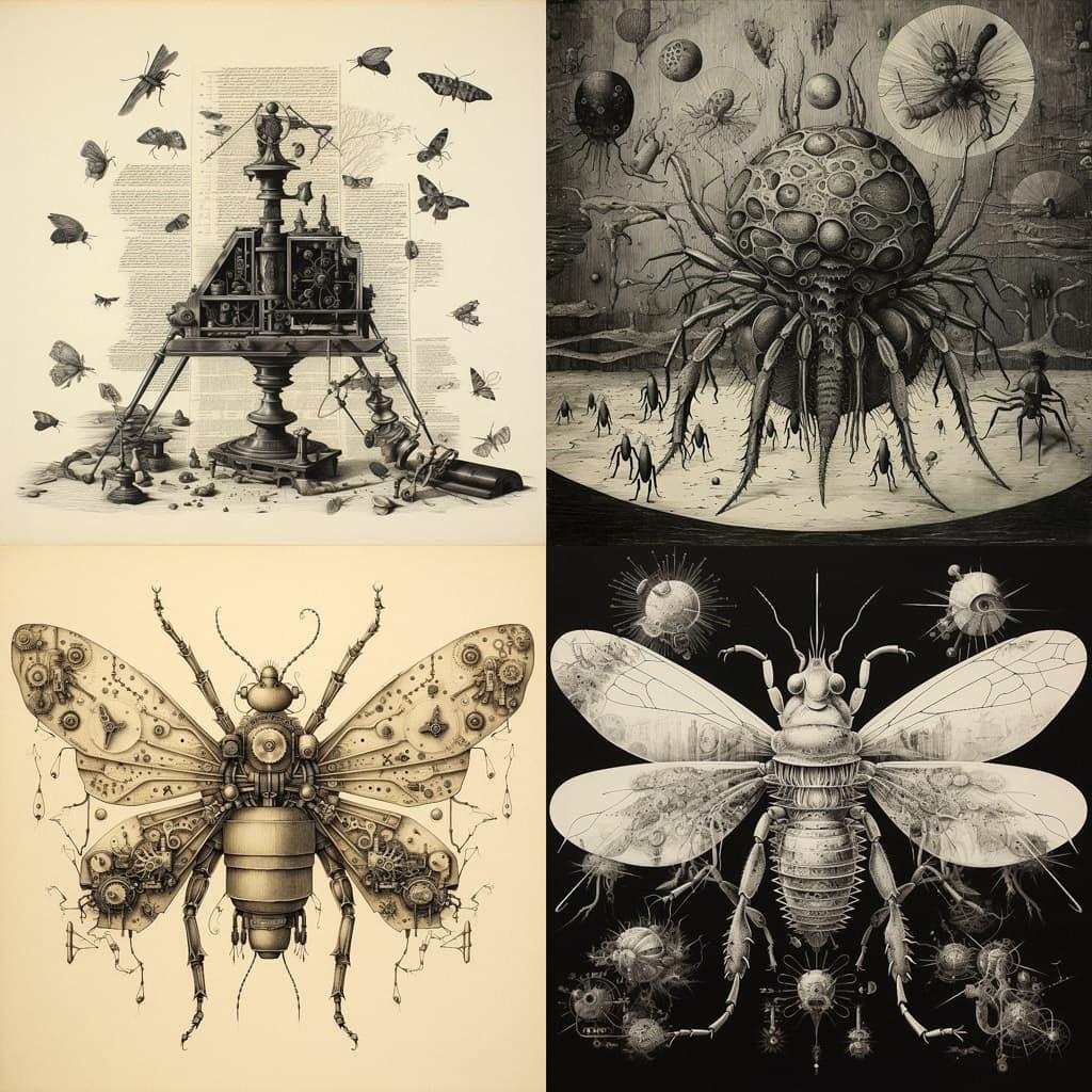 Micrographia style, Midjourney V5.2, render 1 of 4