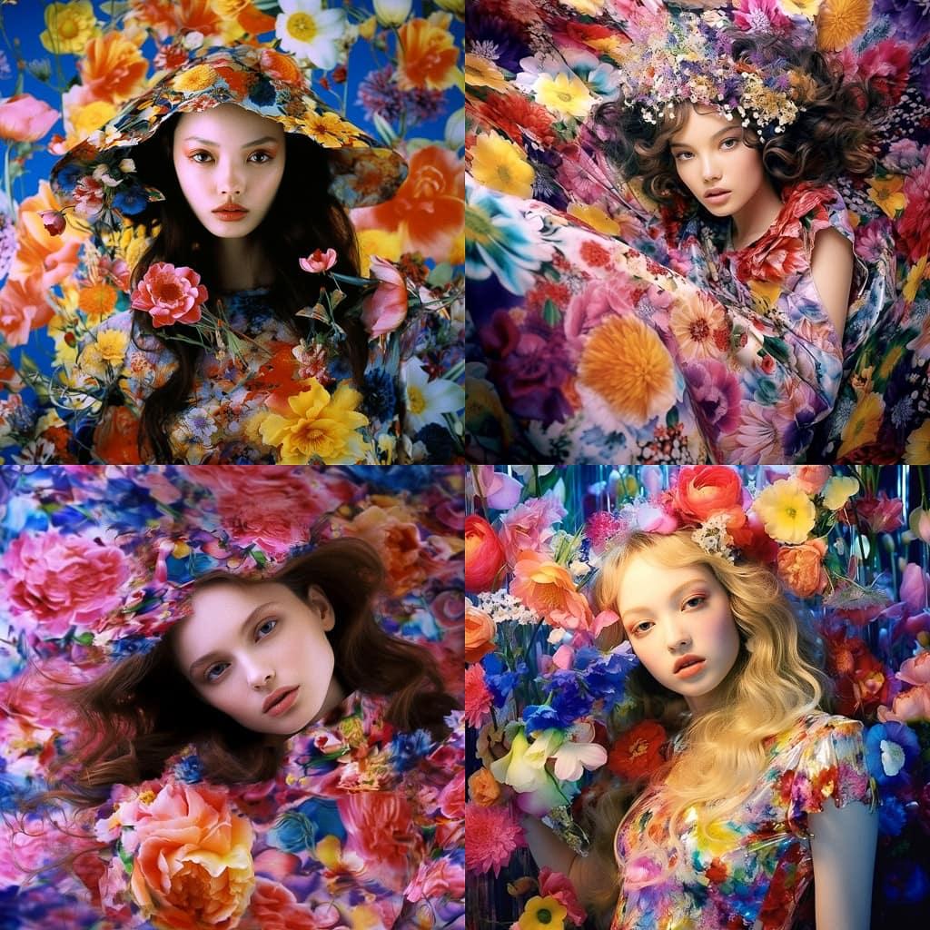 Mika Ninagawa style, Midjourney V5.2, render 1 of 4