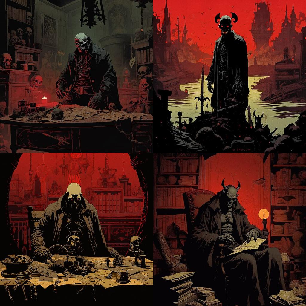 Mike Mignola style, Midjourney V5.2, render 1 of 4