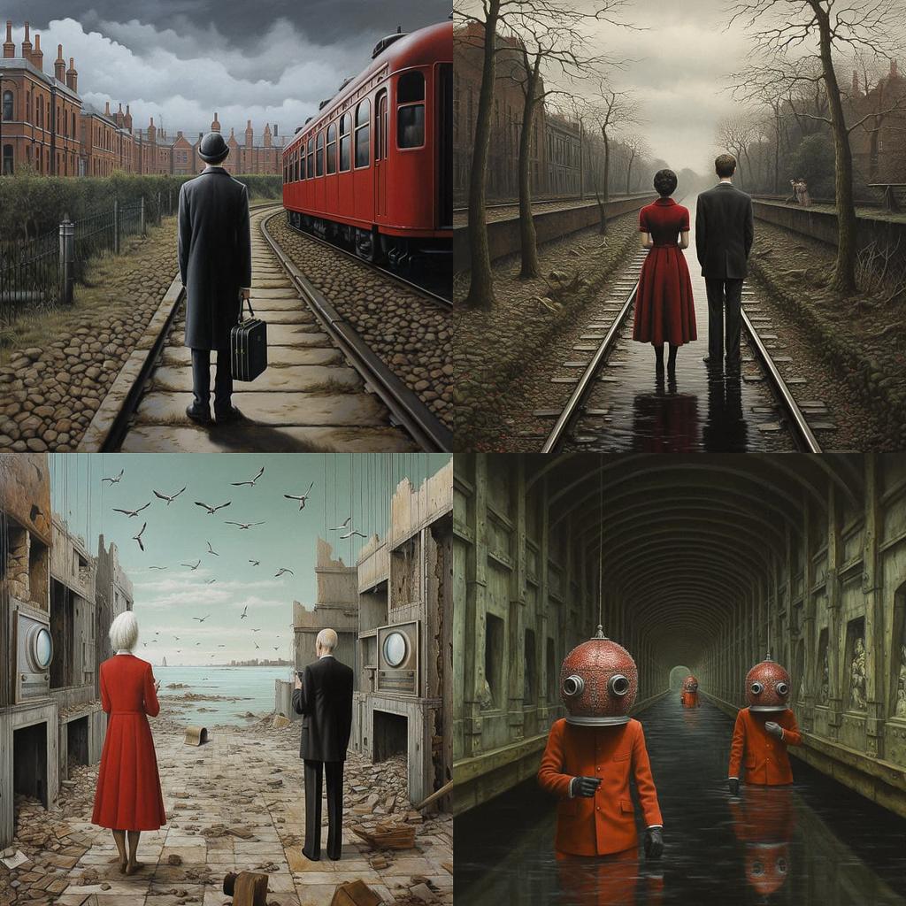 Mike Worrall style, Midjourney V5.2, render 1 of 4