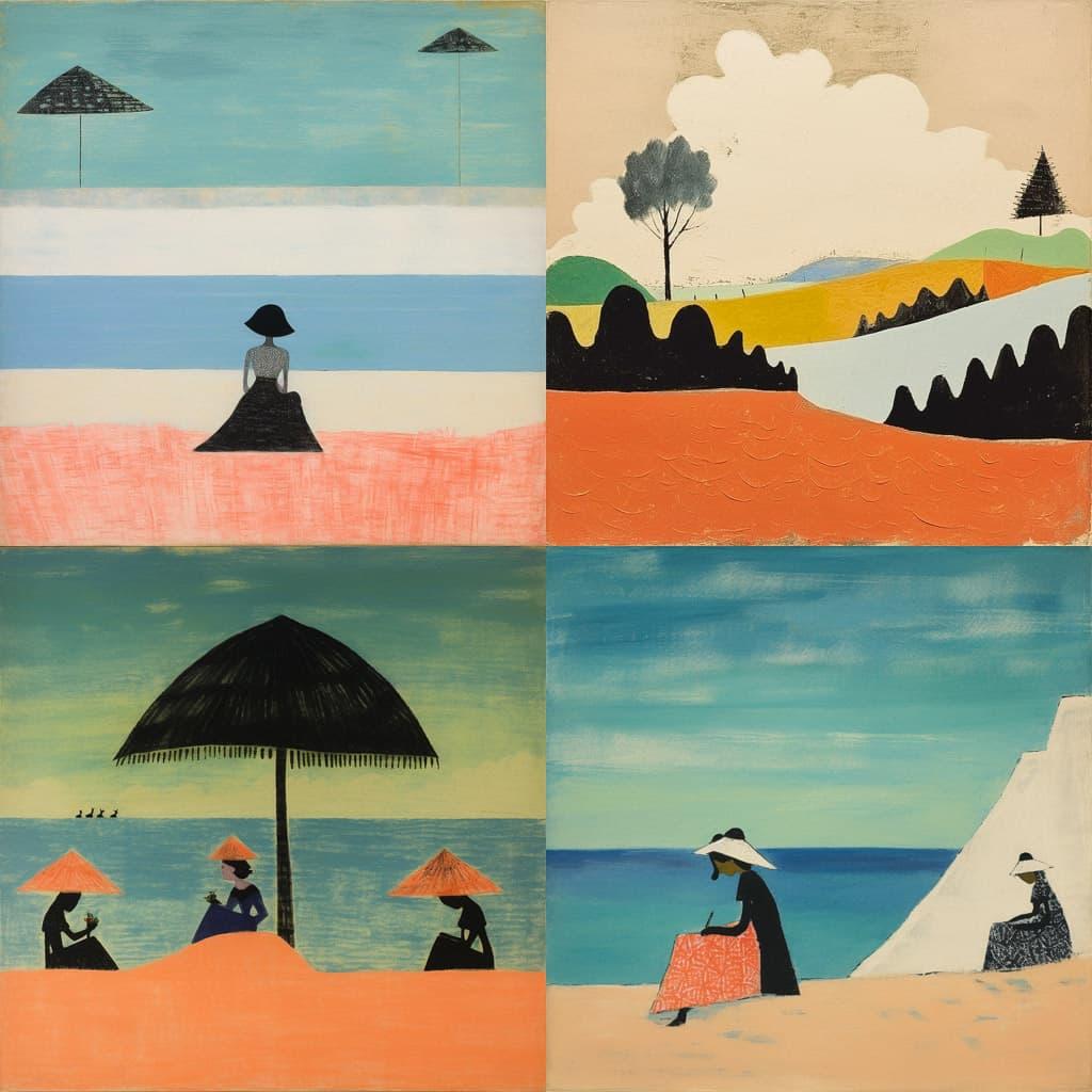 Milton Avery style, Midjourney V5.2, render 1 of 4
