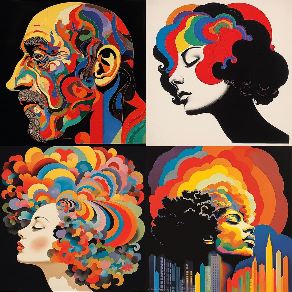 Milton Glaser style, Midjourney V5.2, render 1 of 4