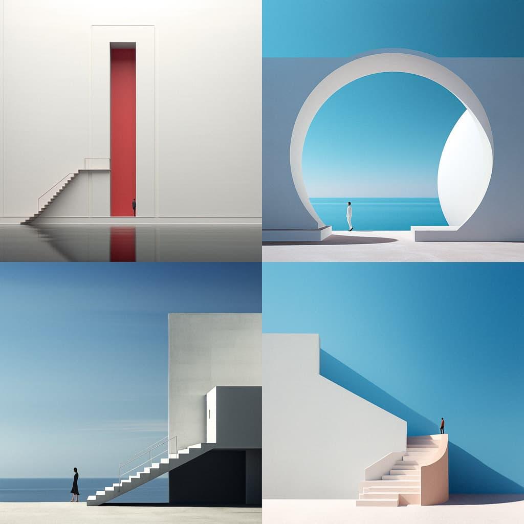 Minimalism style, Midjourney V5.2, render 1 of 4