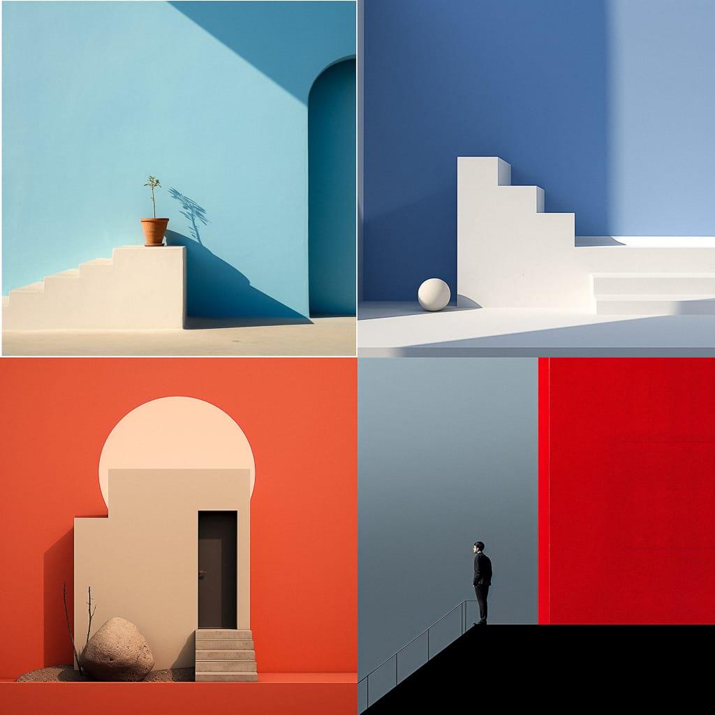 Minimalist composition style, Midjourney V5.2, render 1 of 4