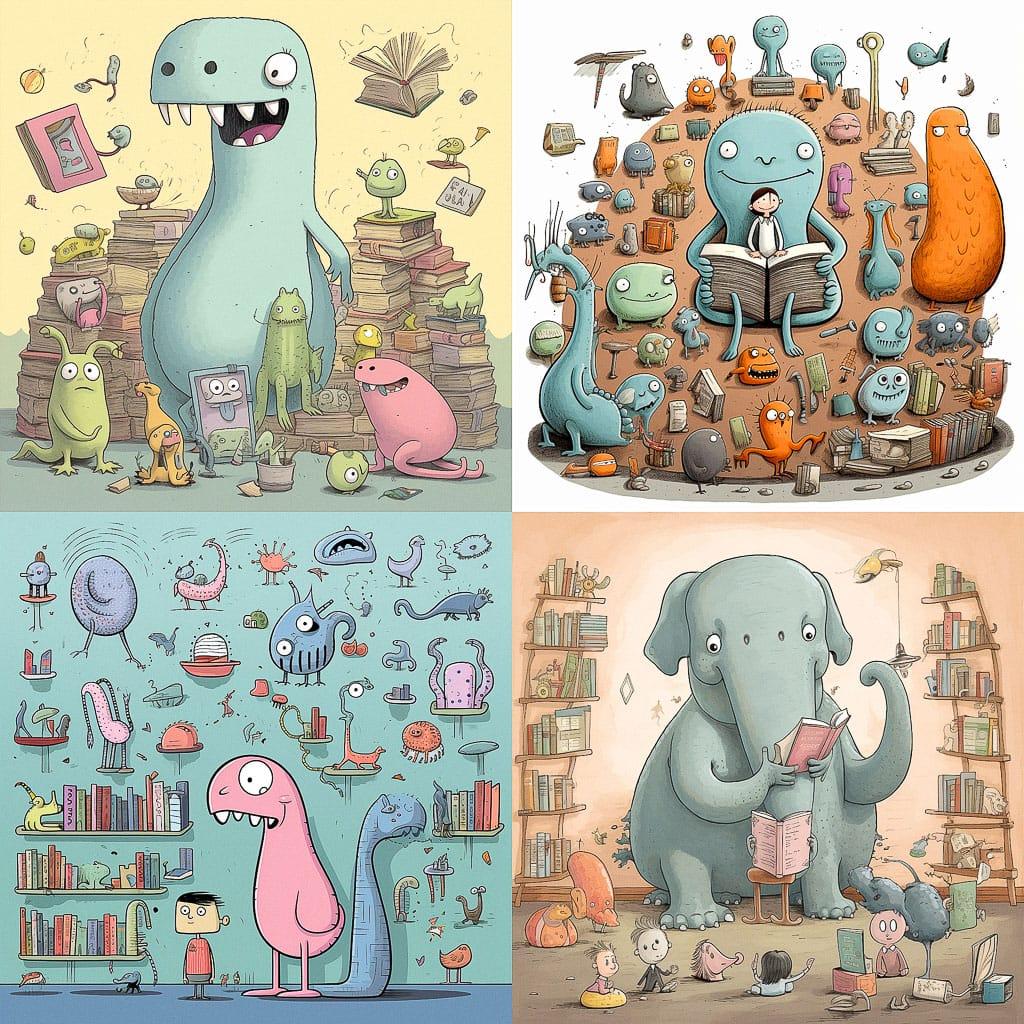 Mo Willems style, Midjourney V5.2, render 1 of 4