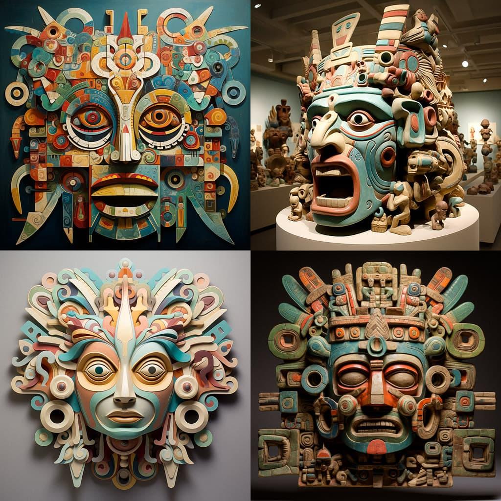 Moche art style, Midjourney V5.2, render 1 of 4