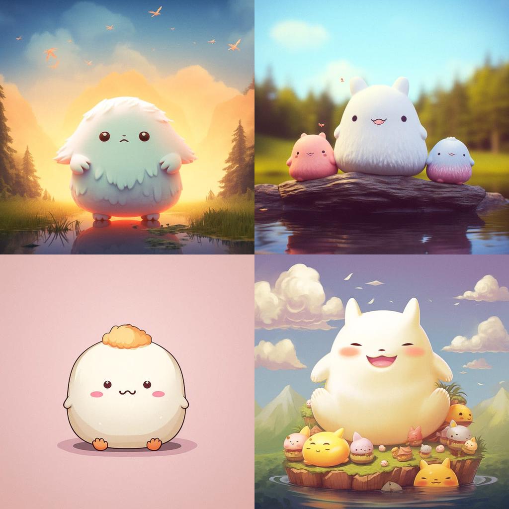 Molang style, Midjourney V5.2, render 1 of 4