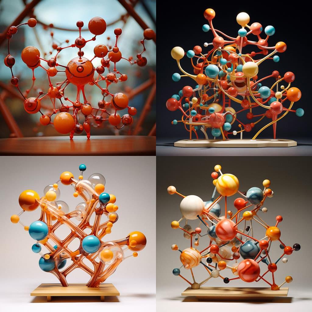 Molecular model style, Midjourney V5.2, render 1 of 4