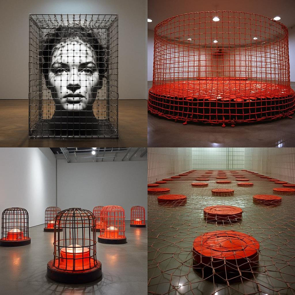 Mona Hatoum style, Midjourney V5.2, render 1 of 4