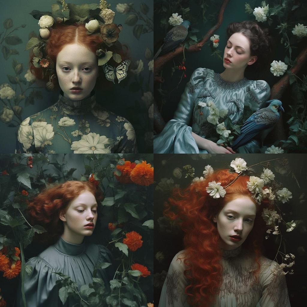 Monia Merlo style, Midjourney V5.2, render 1 of 4
