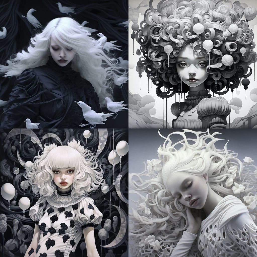 Monochrome colors style, Midjourney V5.2, render 1 of 4