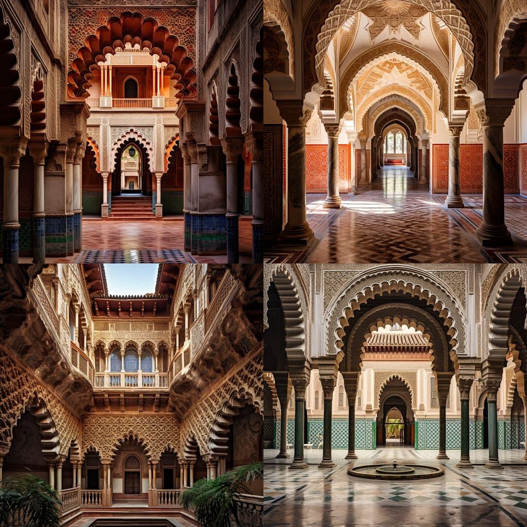 Moorish architecture style, Midjourney V5.2, render 1 of 4
