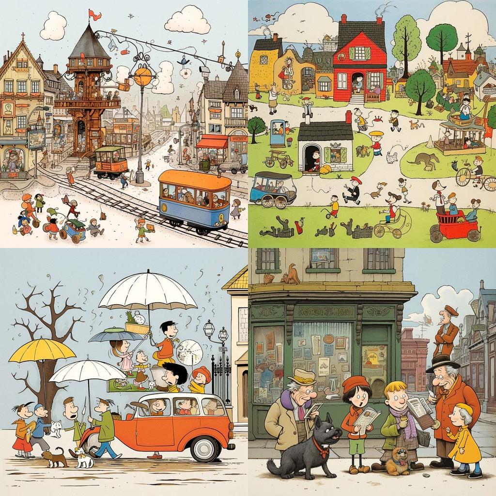 Mort Walker style, Midjourney V5.2, render 1 of 4