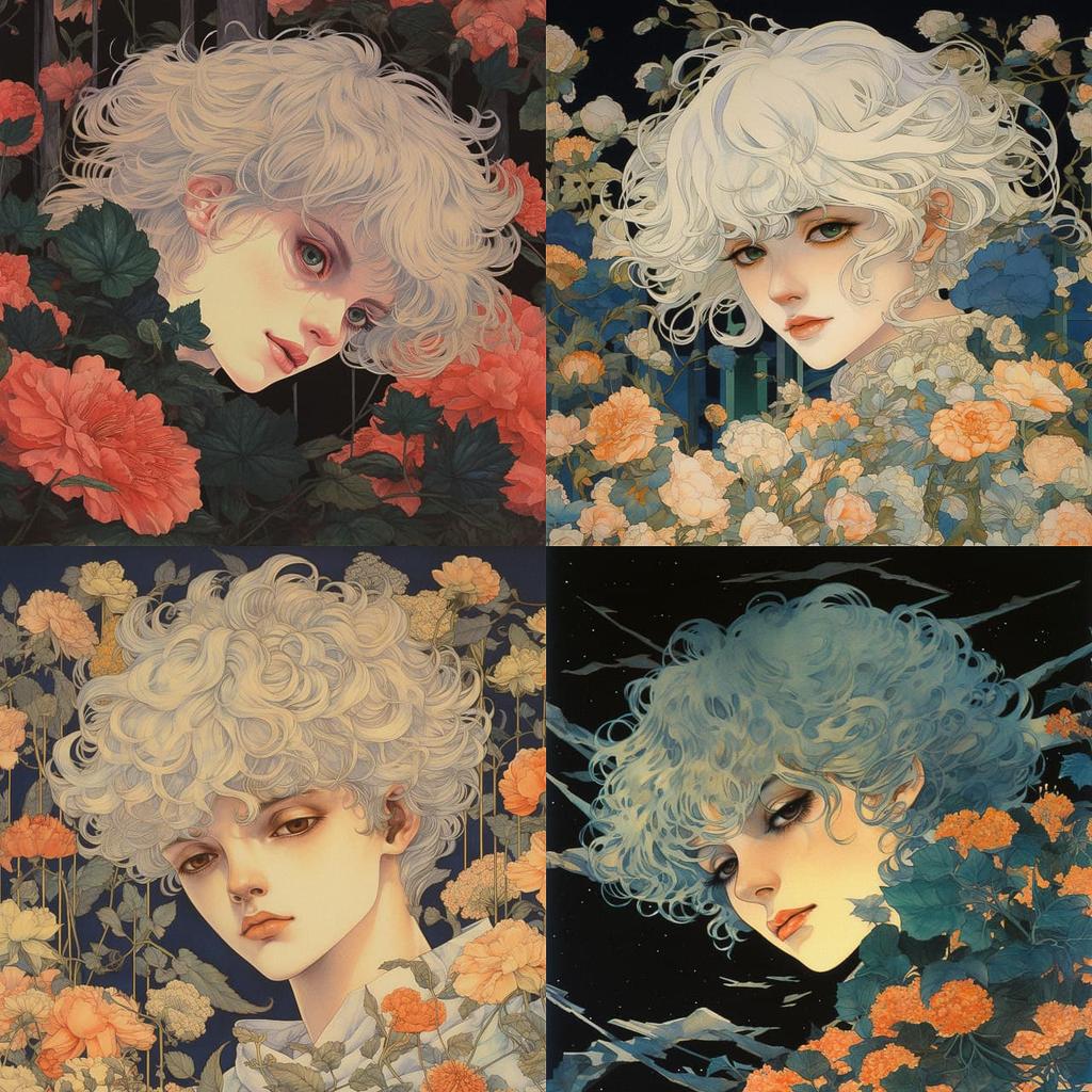 Moto Hagio style, Midjourney V5.2, render 1 of 4