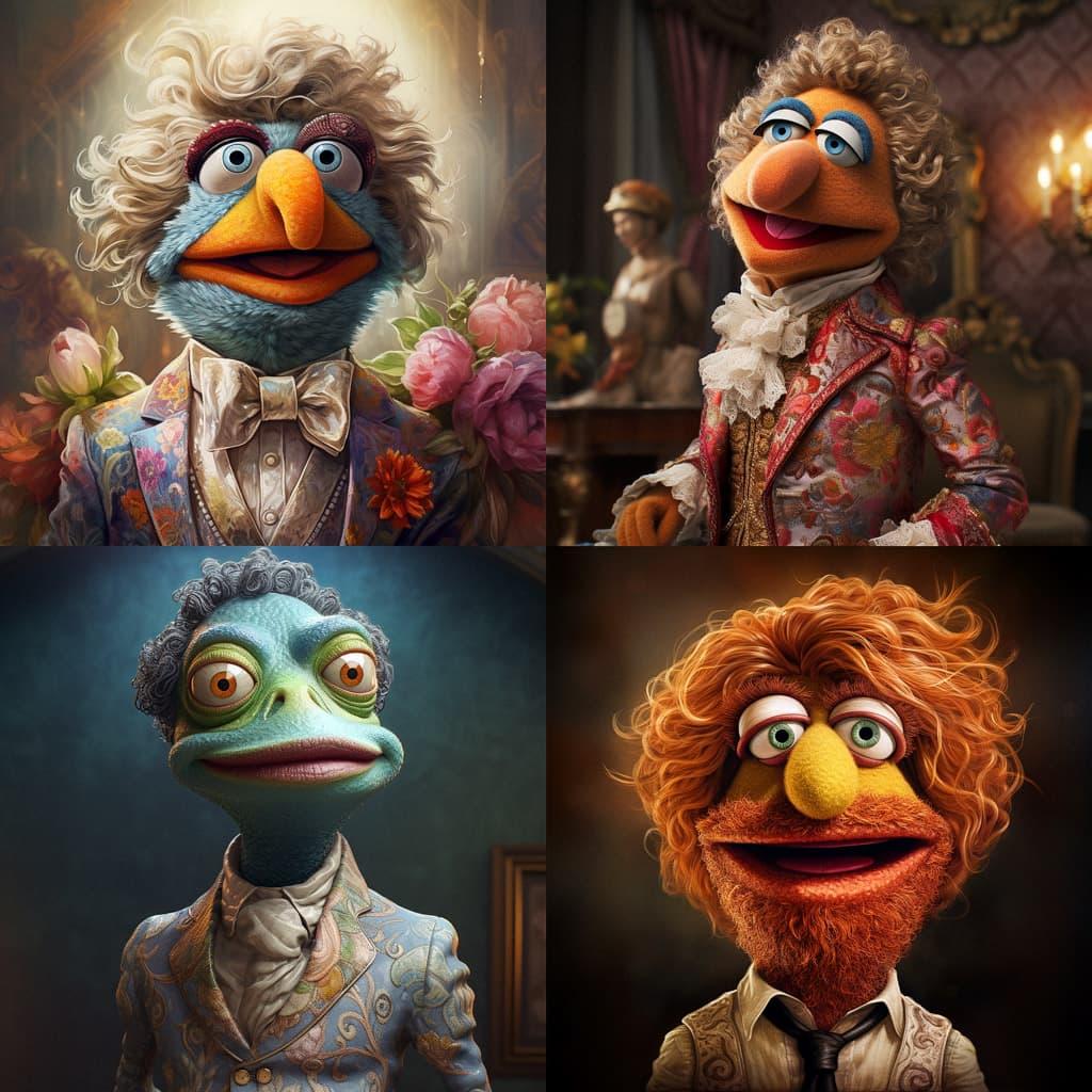 Muppet style style, Midjourney V5.2, render 1 of 4