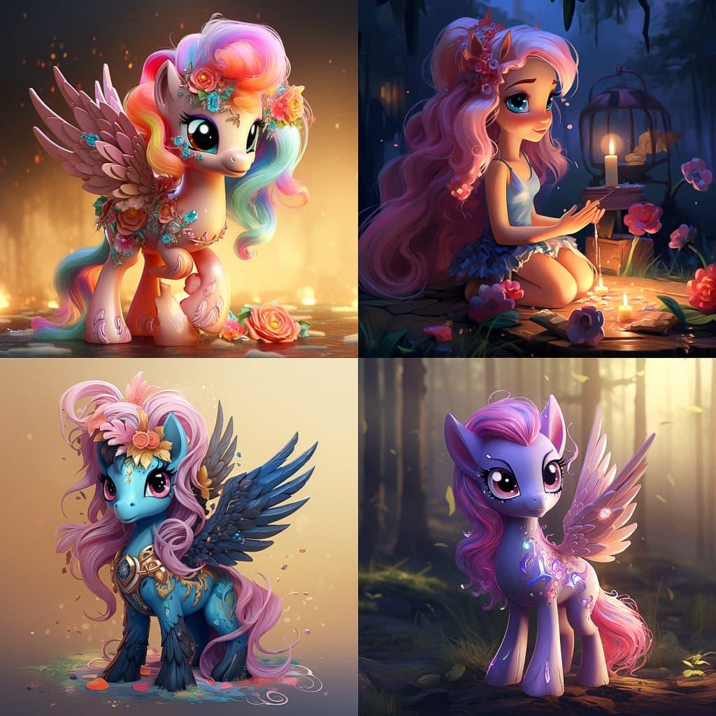 My Little Pony style, Midjourney V5.2, render 1 of 4