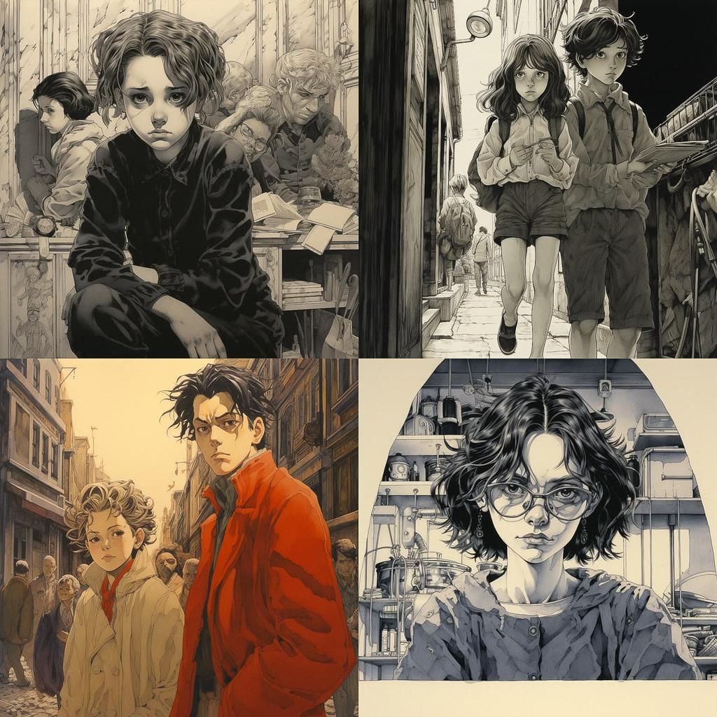 Naoki Urasawa style, Midjourney V5.2, render 1 of 4