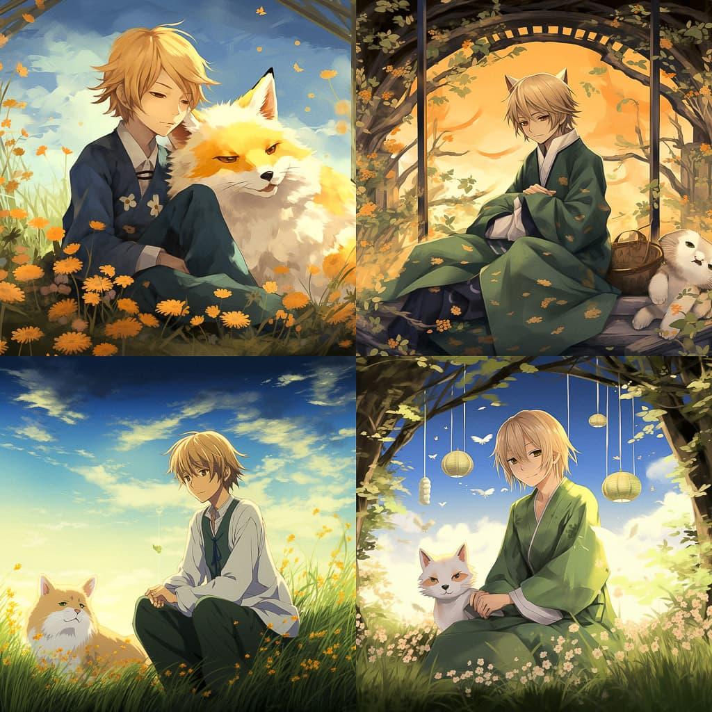 Natsume Yuujinchou style, Midjourney V5.2, render 1 of 4