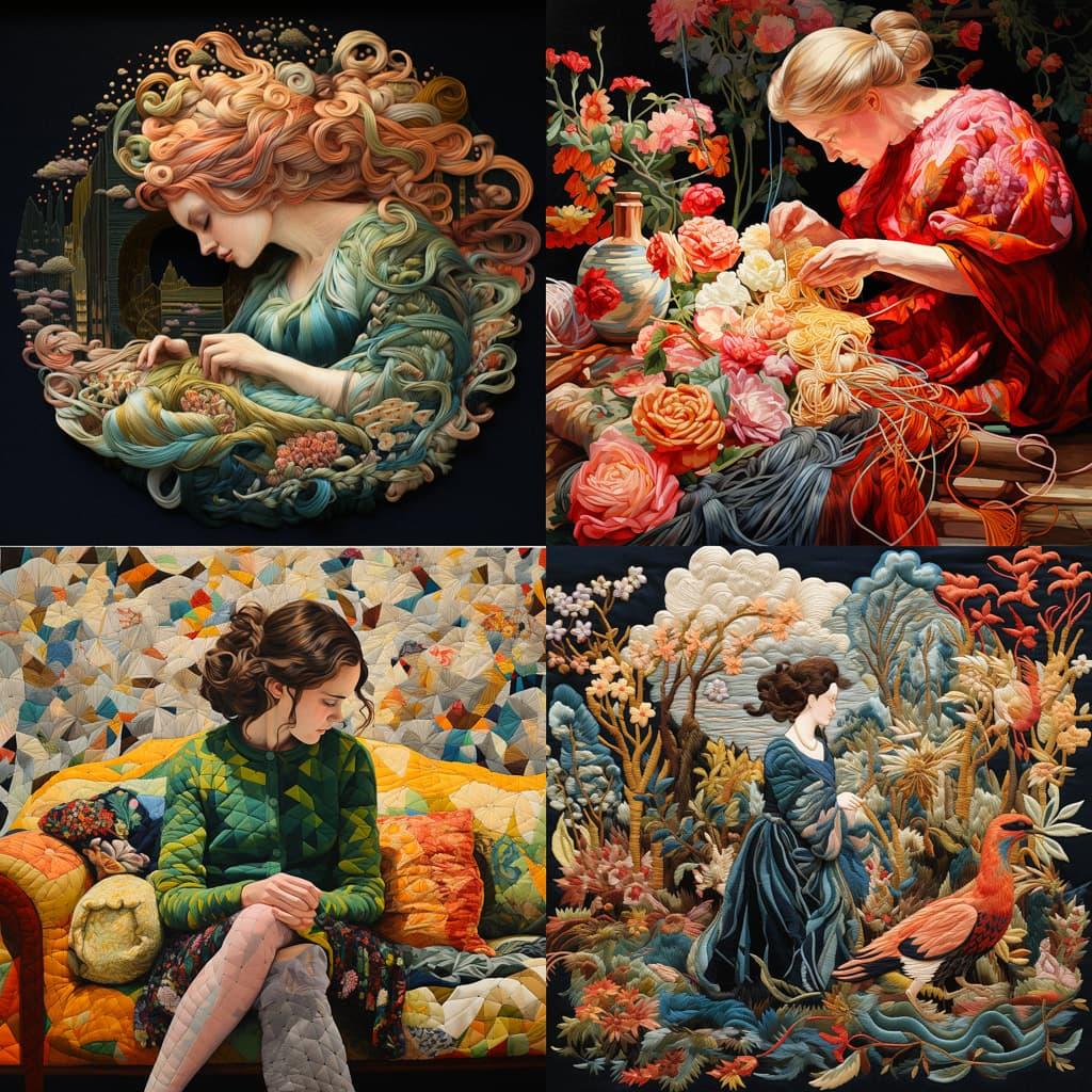 Needlepoint style, Midjourney V5.2, render 1 of 4