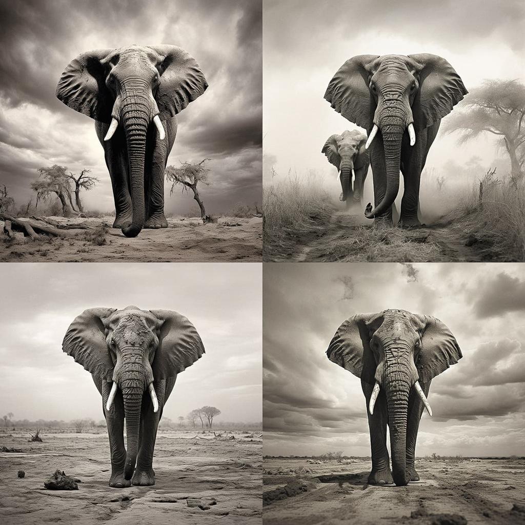 Nick Brandt style, Midjourney V5.2, render 1 of 4