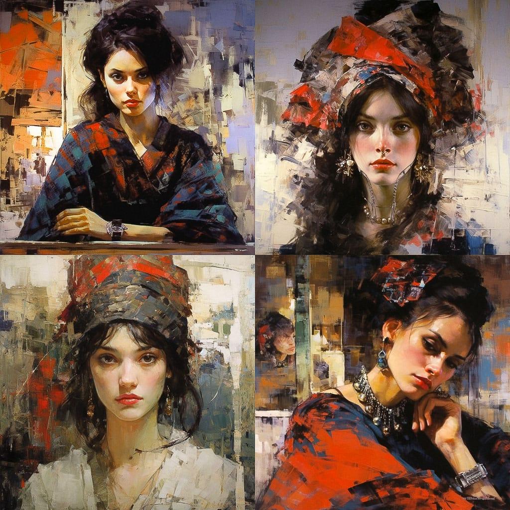 Nicolai Fechin style, Midjourney V5.2, render 1 of 4