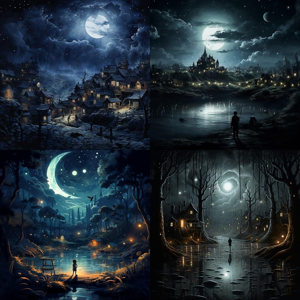 Night style, Midjourney V5.2, render 1 of 4