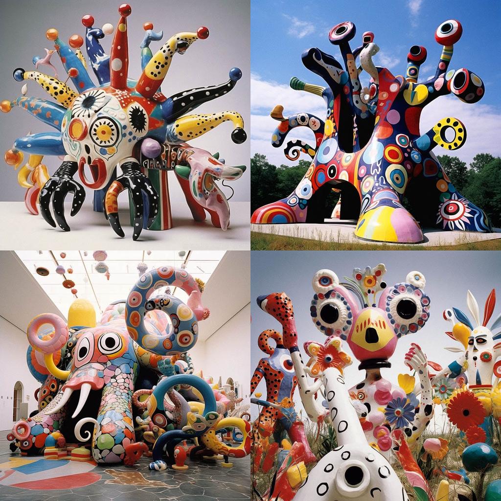 Niki de Saint Phalle style, Midjourney V5.2, render 1 of 4