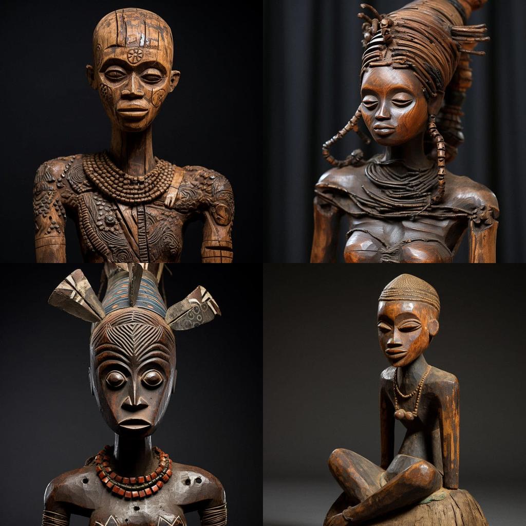 Nkisi figure style, Midjourney V5.2, render 1 of 4