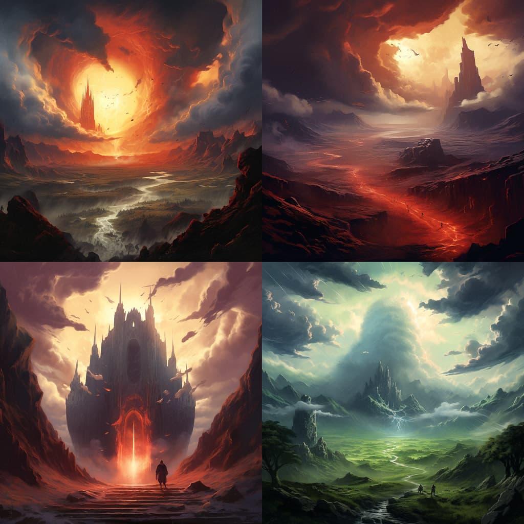 Noah Bradley style, Midjourney V5.2, render 1 of 4